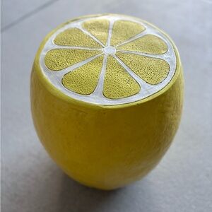 Yellow Lemon-Shaped Decorative Stool